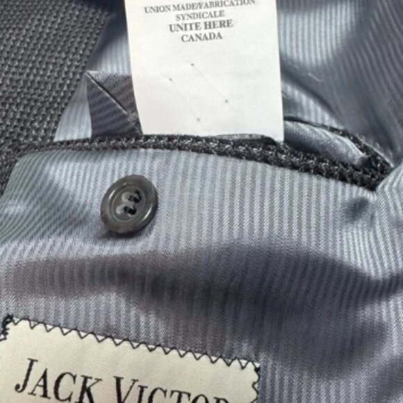 Men's Jack Victor At Ease Sport Coat Blazer Size 44R Gray Black Brown Lindenwood - Picture 5 of 8